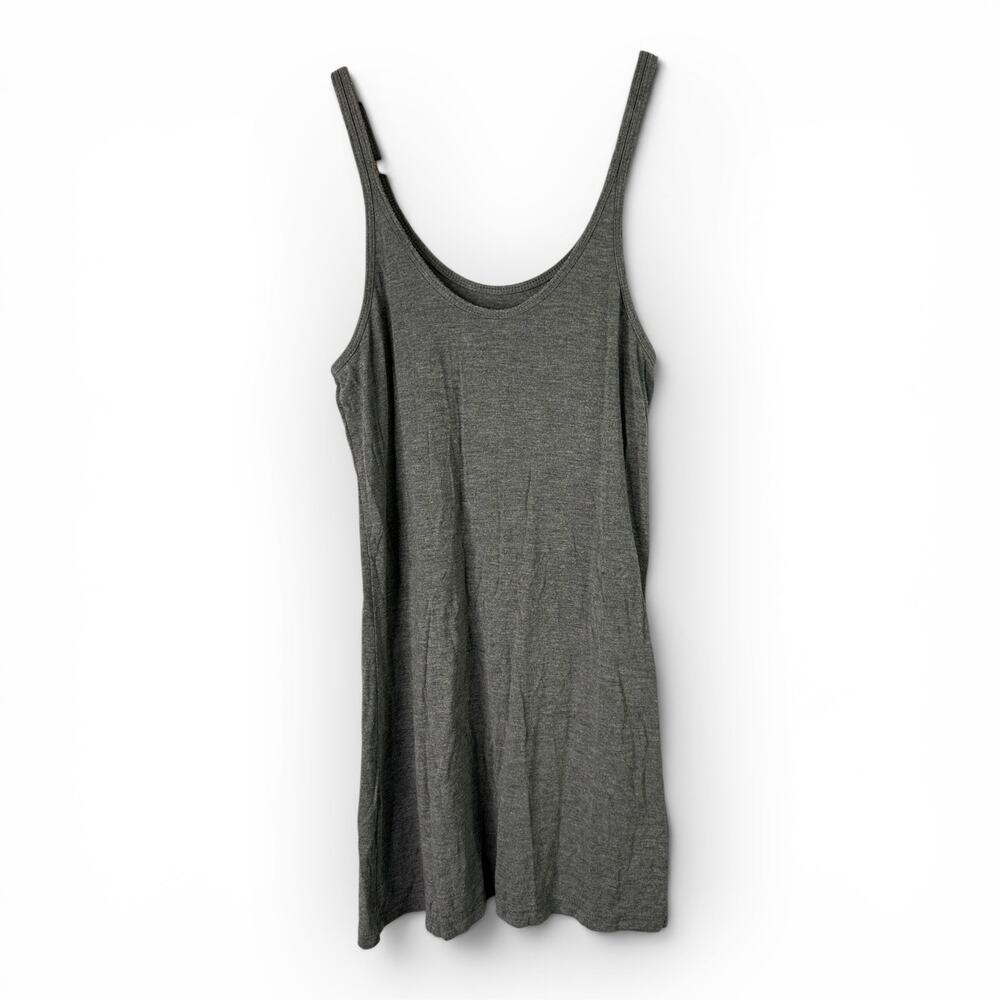 Alexander Wang Ribbed Knit Tank Top Scoop Neck Minimalist Designer Gray S